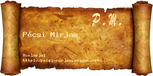 Pécsi Mirjam névjegykártya
